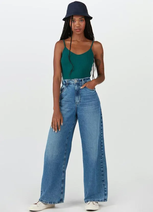 Malwee - Blusa Básica de Malha Canelada de Viscose Verde 3