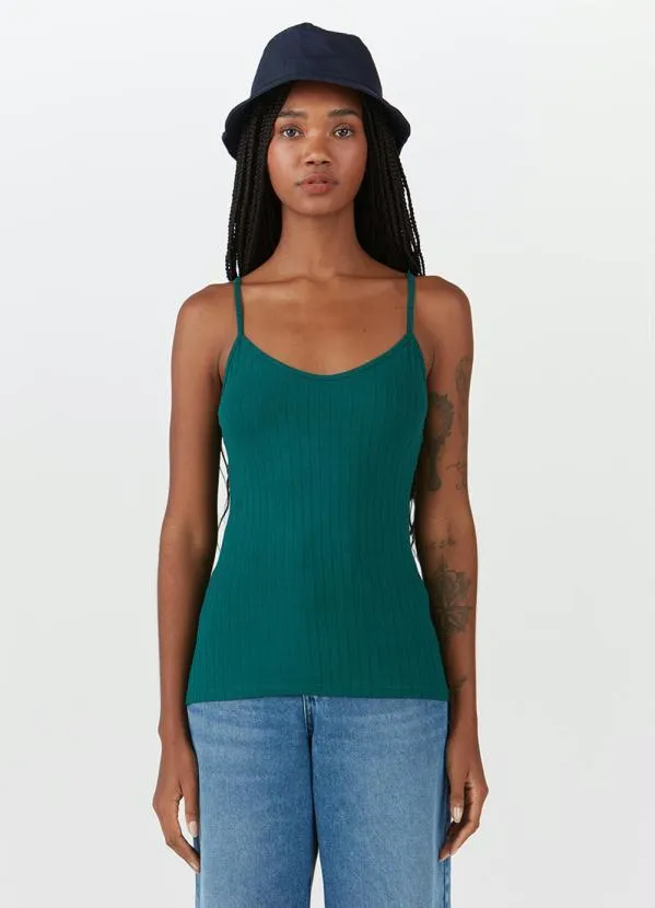 Malwee - Blusa Básica de Malha Canelada de Viscose Verde 5