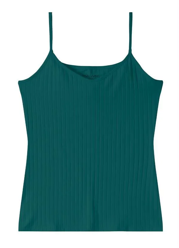 Malwee - Blusa Básica de Malha Canelada de Viscose Verde 6