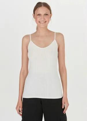 Malwee - Blusa Básica de Malha Canelada Off White - MALWEE