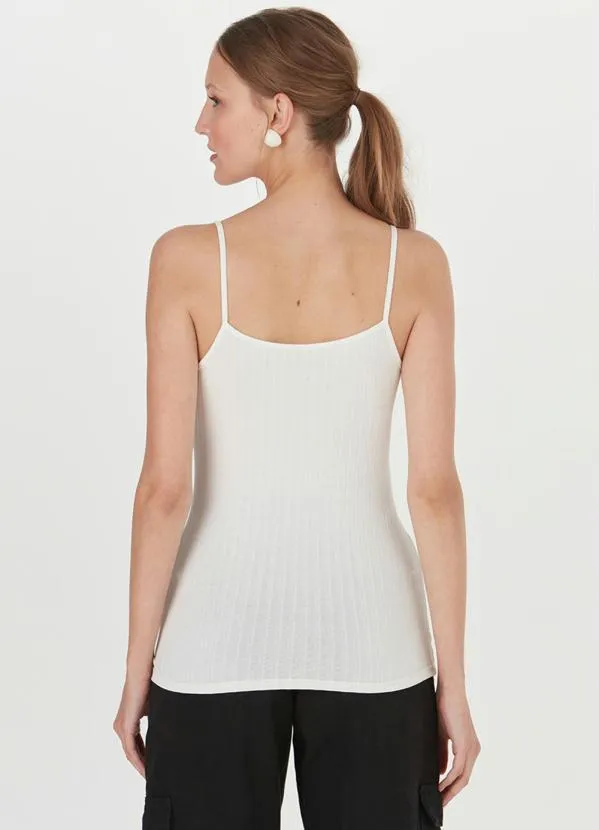 Malwee - Blusa Básica de Malha Canelada Off White 2