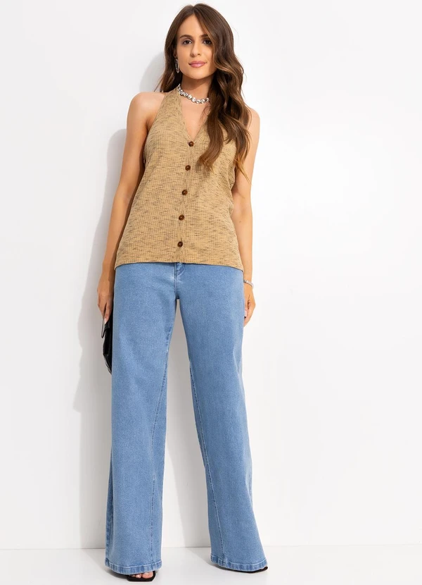 Quintess - Blusa Bege em Canelado 3