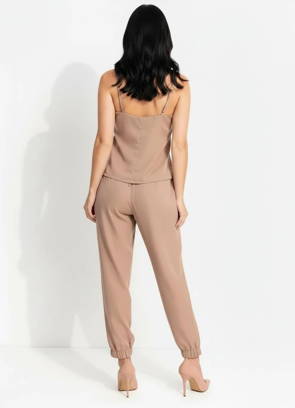 Quintess - Blusa Bege em Tecido Alfaiataria