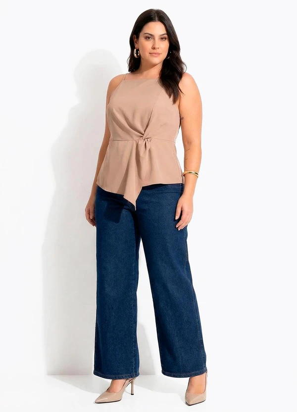 Quintess - Blusa Bege em Tecido Alfaiataria 13