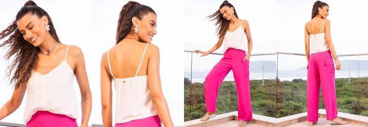 Blusa Branco em Crepe Plano