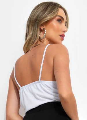 Bimini - Blusa Branco em Malha Crepe - BIMINI