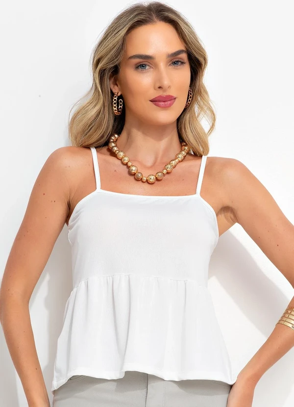 Bimini - Blusa Branco em Malha Crepe