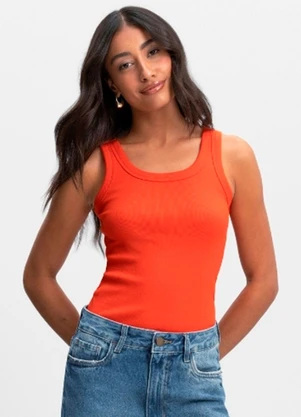 Essendi - Blusa Canelada Feminina Essencial Laranja - ESSENDI