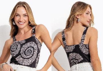 Blusa Caracol Dourado em Malha Fria