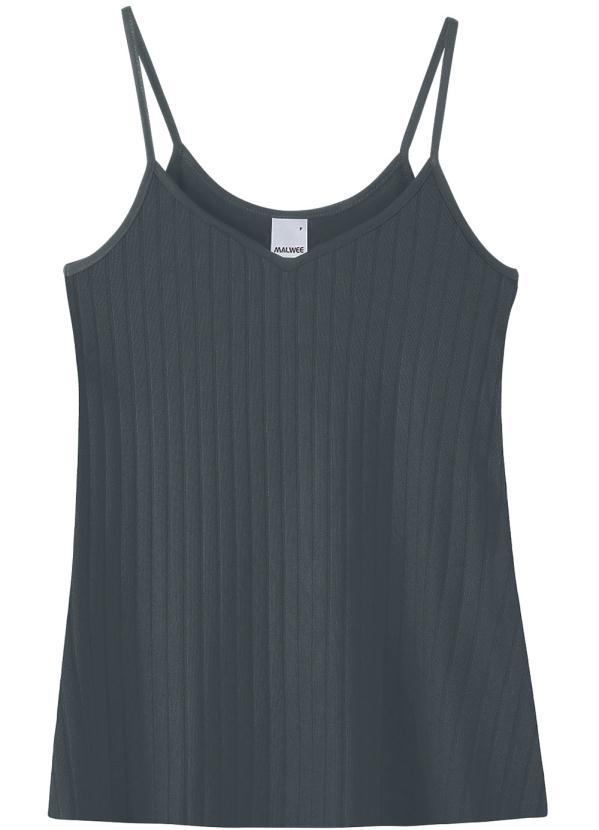 Malwee - Blusa Chumbo Canelada Alcinha