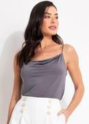 Blusa Cinza em Malha Fria