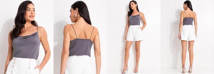 Blusa Cinza em Malha Fria