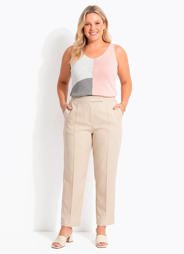 Quintess - Blusa Color Block Rosa em Tricot 7