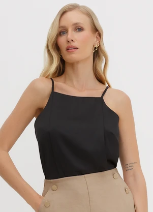 Principessa - Blusa com Alça Decote Halter Preto Otilia - PRINCIPESSA