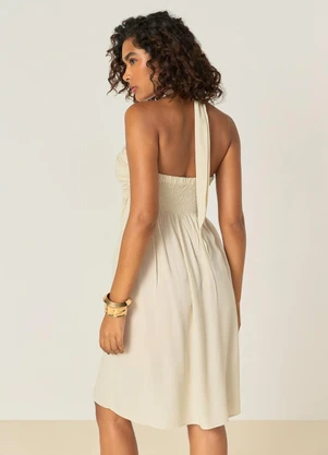 Elegance - Blusa com Alça para Amarração Bege Quaker - ELEGANCE