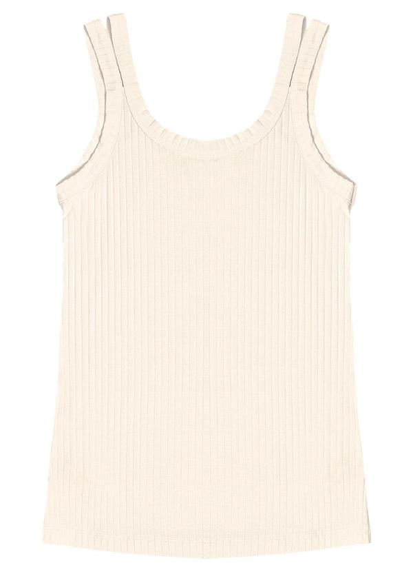 Rovitex - Blusa com Alças em Ribana Canelada Bege 2