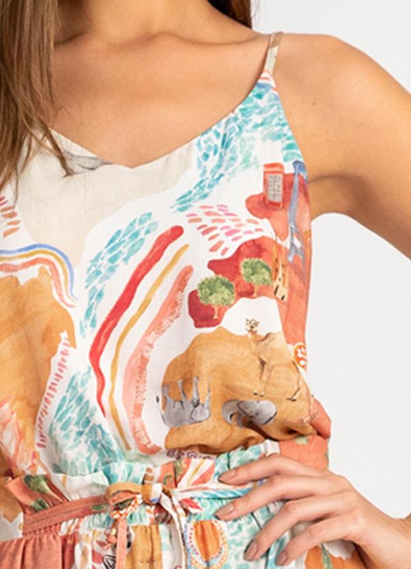 Lunender - Blusa com Alças em Viscose Estampada Azul 5