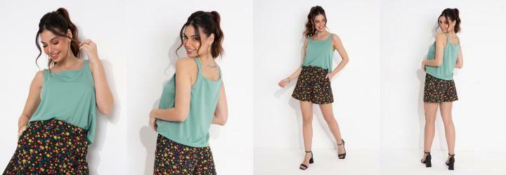 Blusa com Alas Largas Verde