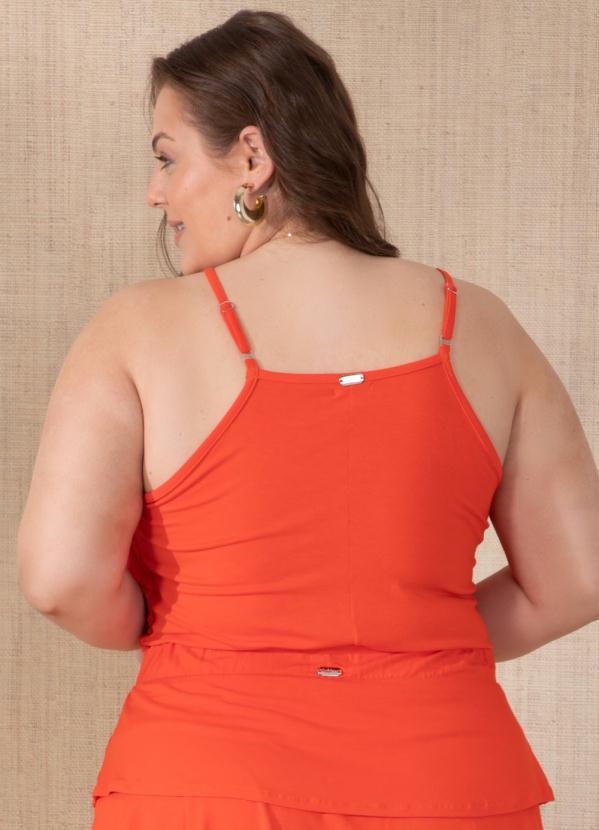 Queima Estoque - Blusa com Babados Laranja 4