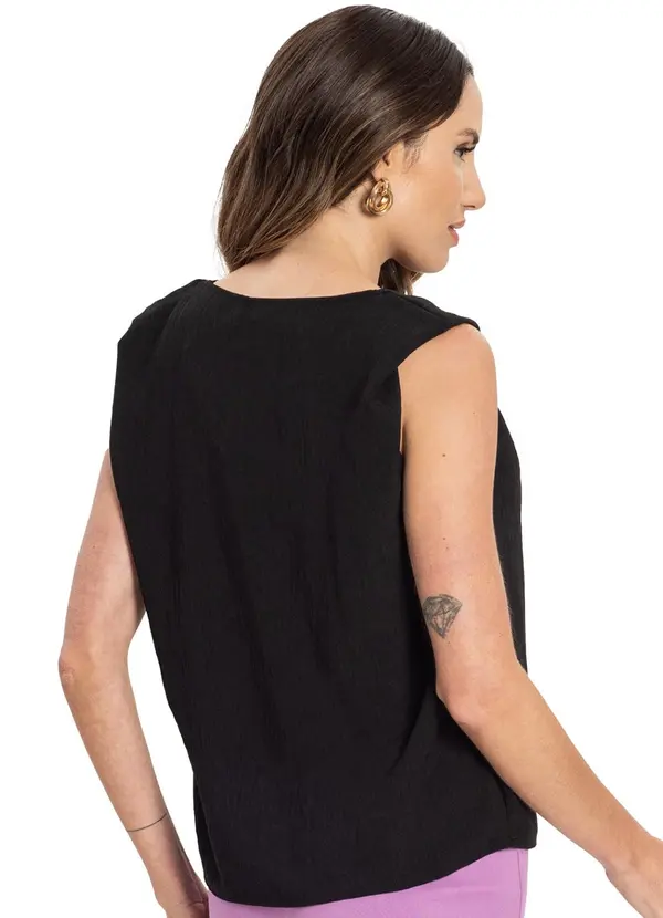 Endless - Blusa Crepe Feminina Preto 2