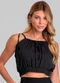 Dianna - Blusa Cropped Feminina de Alça em Viscose Preto - variação: Preto