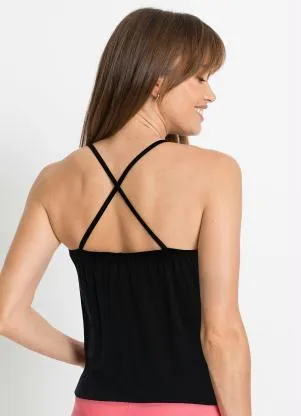 bonprix - Blusa de Alça Assimétrica Preto e Branco - BONPRIX