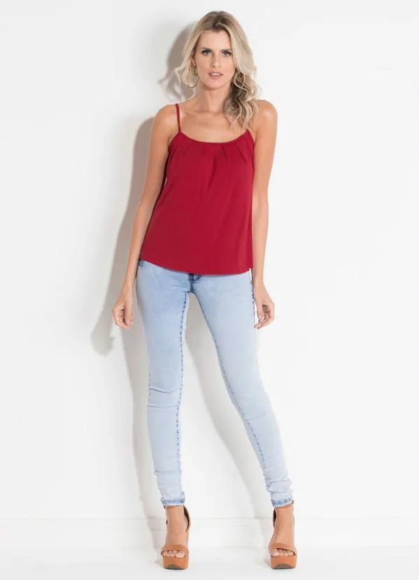 Quintess - Blusa de Alça Bordô 3