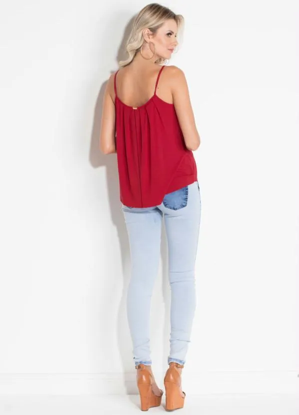 Quintess - Blusa de Alça Bordô 4