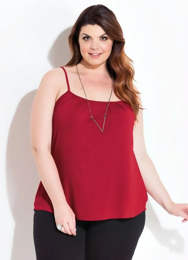 Quintess - Blusa de Alça Bordô 6