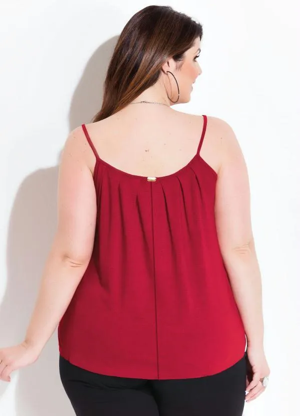 Quintess - Blusa de Alça Bordô 7