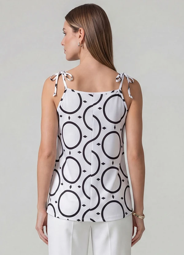 Infinita Cor - Blusa de Alça de Laço Branco 2