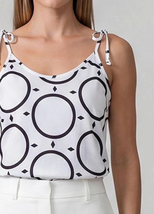 Infinita Cor - Blusa de Alça de Laço Branco 5