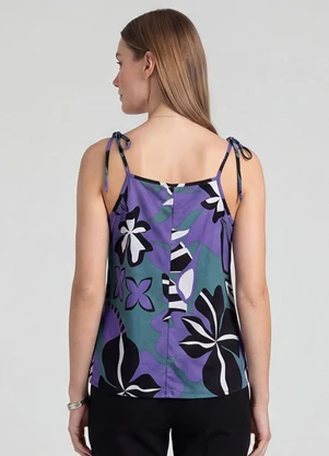 Infinita Cor - Blusa de Alça de Laço Cinza - INFINITA COR