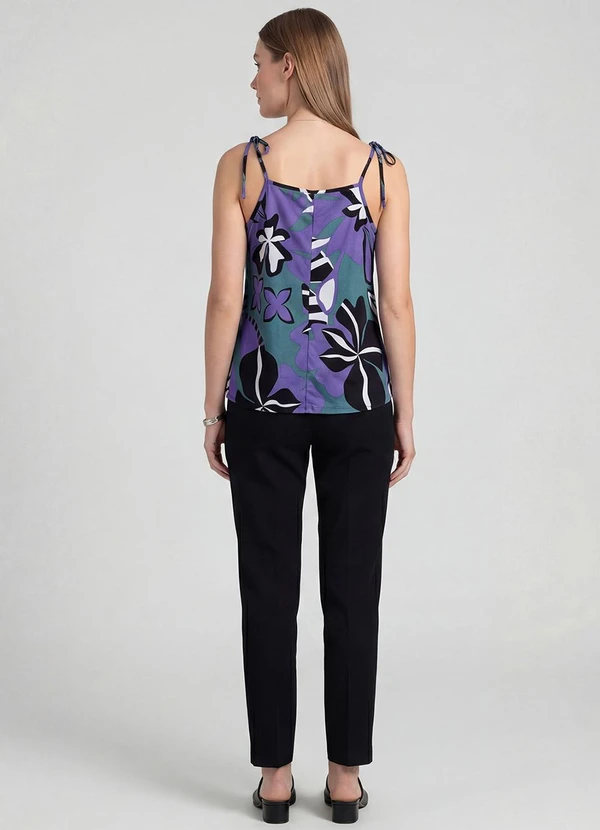 Infinita Cor - Blusa de Alça de Laço Cinza 4