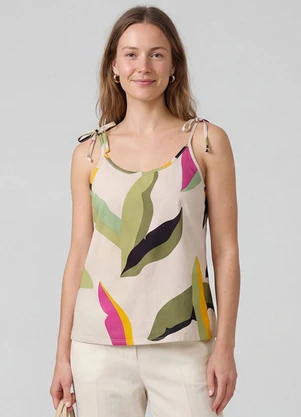 Infinita Cor - Blusa de Alça de Laço Rosa - INFINITA COR