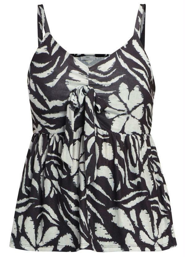 Outlet - Blusa de Alça Decote V Preto e Cinza 9