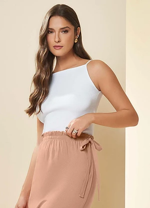 Doce Trama - Blusa de Alça em Malha Branco - DOCE TRAMA