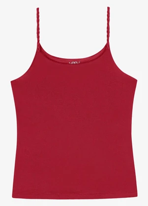 Veev - Blusa de Alça em Modal Alça Torcida Vermelho - VEEV