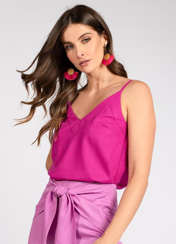 Hering - Blusa de Alça em Tecido Plano Rosa