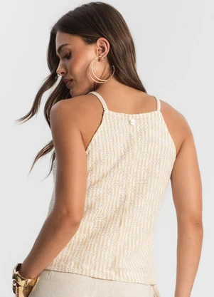 Endless - Blusa de Alça em Tricot Bege - ENDLESS