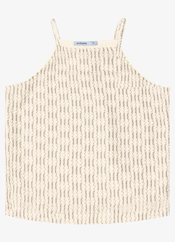 Endless - Blusa de Alça em Tricot Bege 5