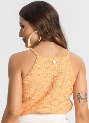 Endless - Blusa de Alça em Tricot Laranja - ENDLESS