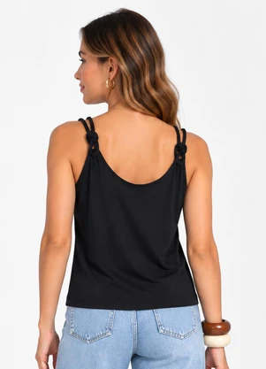 Endless - Blusa de Alça em Visco Premiere Preto - ENDLESS