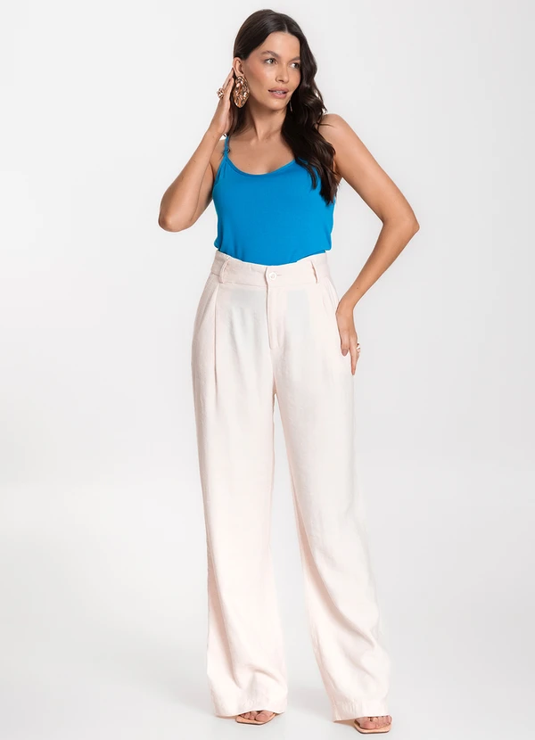 Infinita Cor - Blusa de Alça em Visco Tricot Azul 3