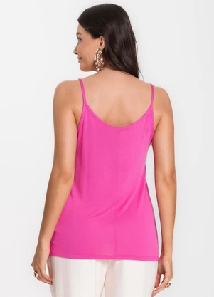 Infinita Cor - Blusa de Alça em Visco Tricot Rosa - INFINITA COR