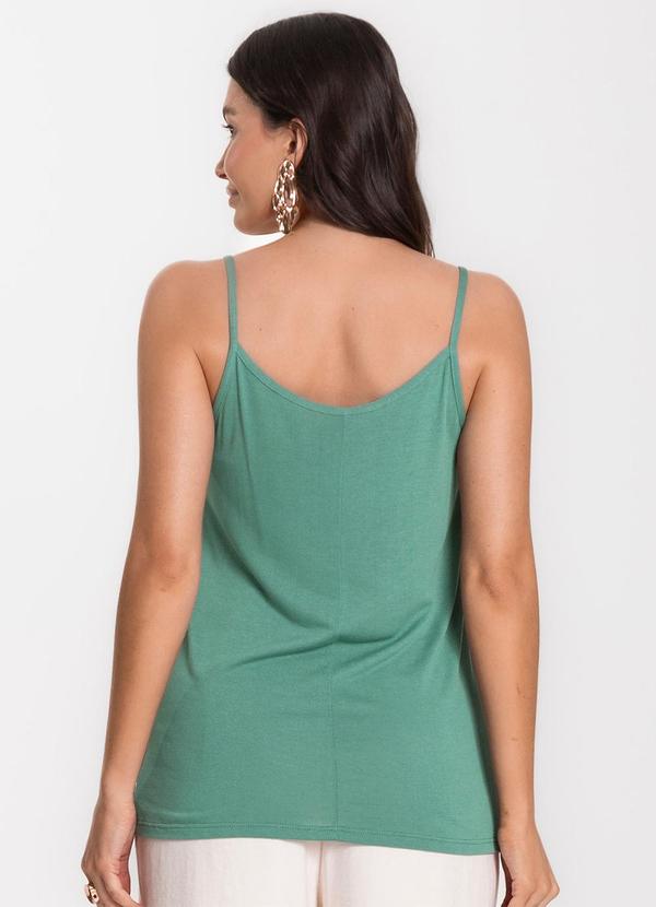 Infinita Cor - Blusa de Alça em Visco Tricot Verde 2