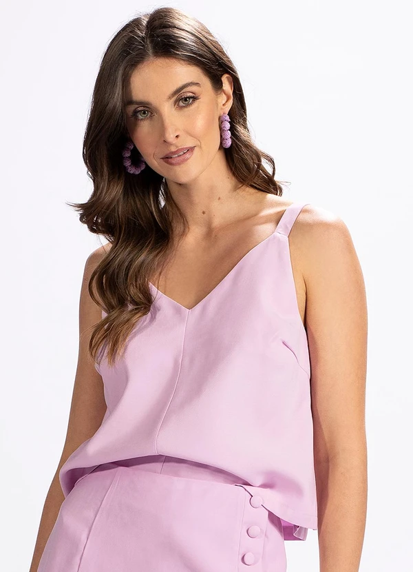 Hering - Blusa de Alça em Viscose Lilás
