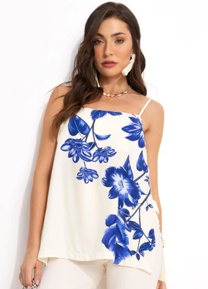 Farm - Blusa de Alça em Viscose Off White - FARM