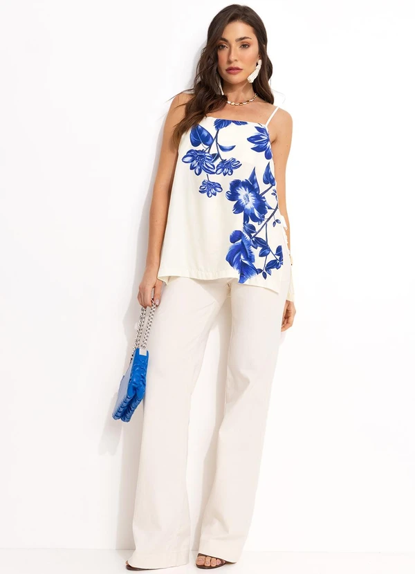 Farm - Blusa de Alça em Viscose Off White 3