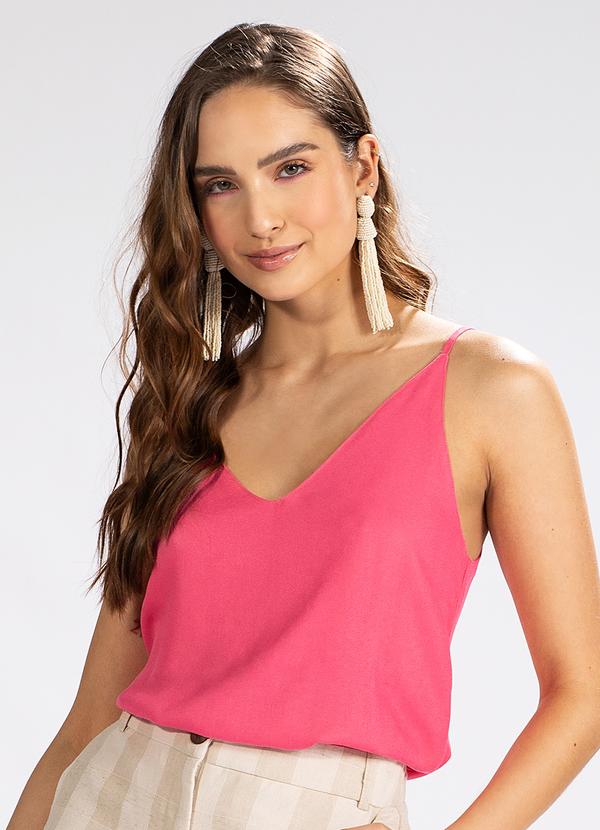 Hering - Blusa de Alça em Viscose Rosa